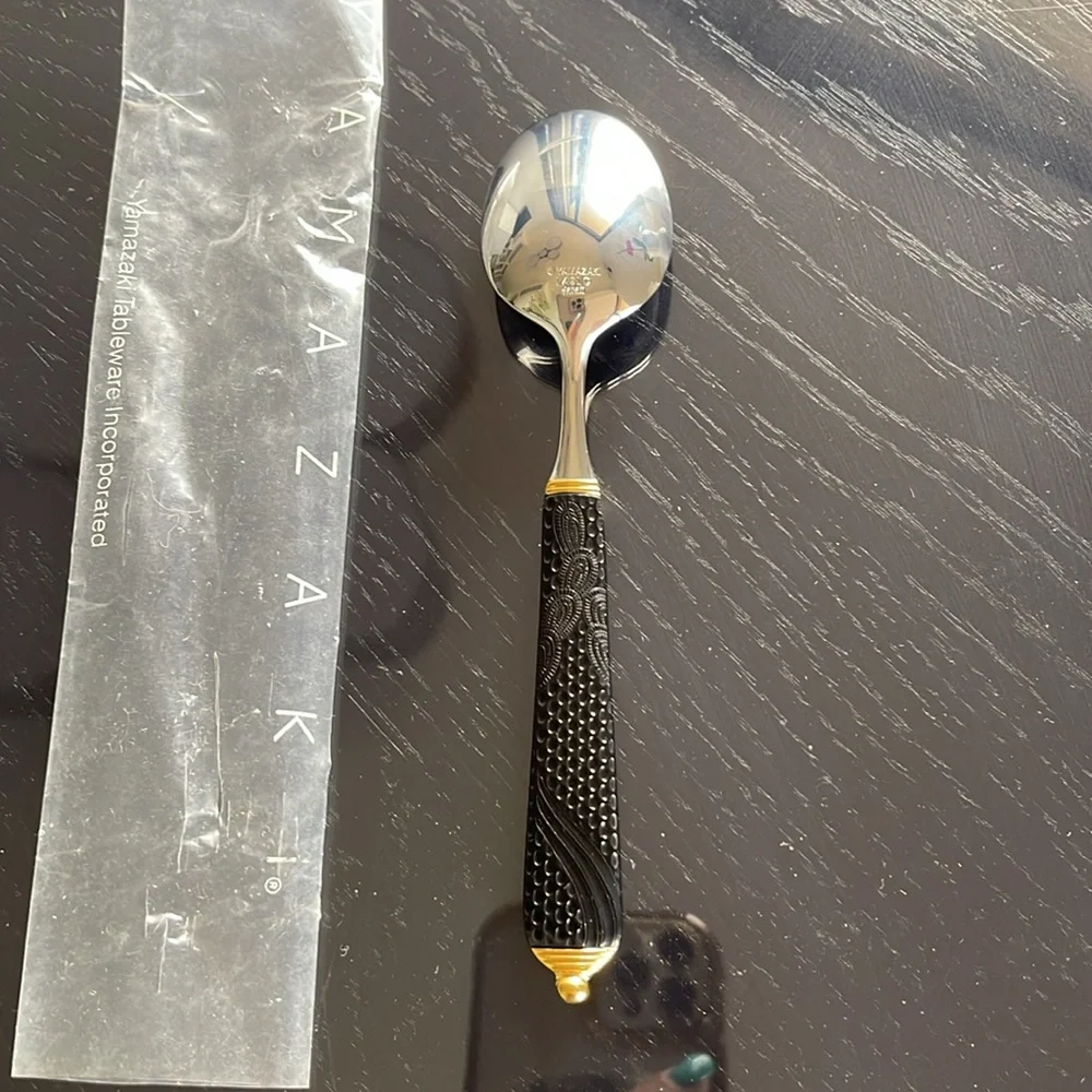 Yamazaki BYZANTINE  Black and Gold Tea Spoon